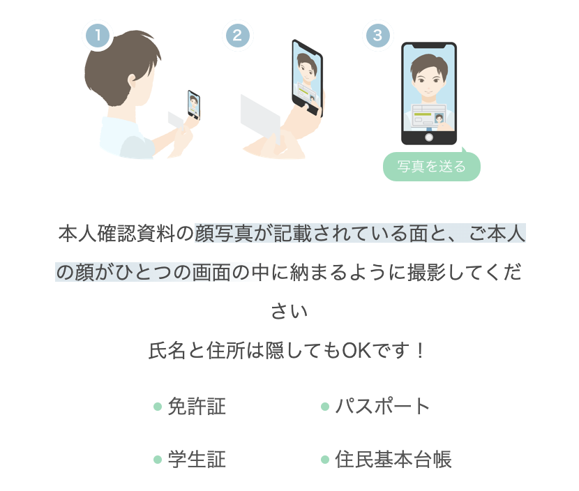 ワクワクメール セルフィー認証の流れ